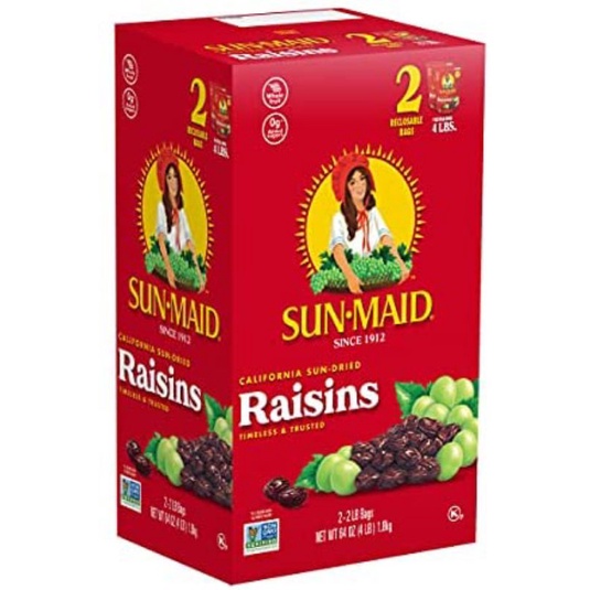 (Hàng air Mỹ - date 2023) Nho khô SUNMAID California sun-dried Raisins 2.04kg