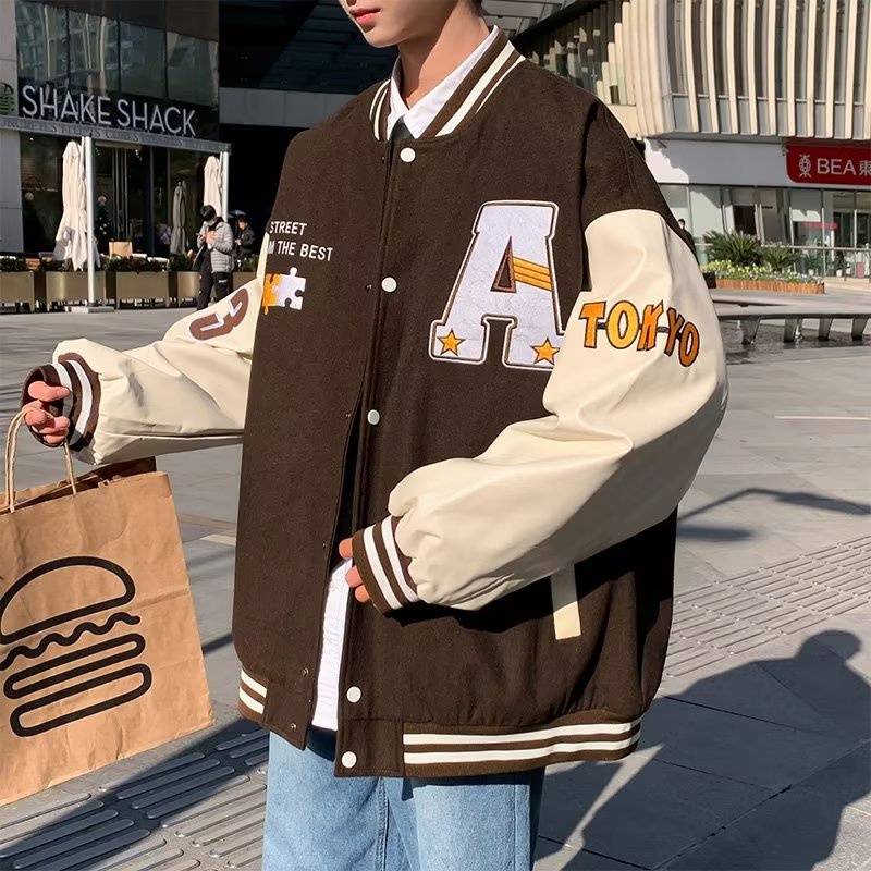 Áo Khoác Bóng Chày Thêu Họa Tiết Phong Cách Hong Kong Thời Trang Thu Đông Mới 2022