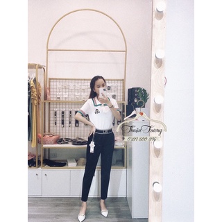 Quần baggy umi cạp chữ