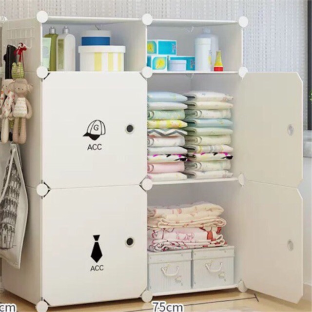 TỦ NHỰA LẮP GHÉP 4 Ô VÀ 2 Ô NHỎ ĐỂ ĐỒ ĐA NĂNG THÔNG MINH. Tặng kèm 1 móc cài sườn trị giá 20k.
