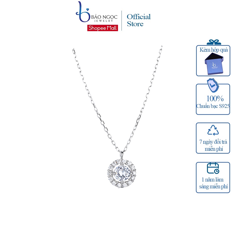 Dây chuyền bạc nữ đính đá DB2426 cao cấp Trang sức Bảo Ngọc Jewelry