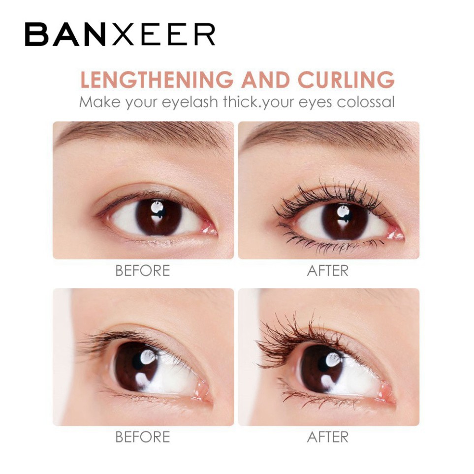 Set Dụng Cụ Trang Điểm BANXEER Gồm Mascara+Bột Đánh Mày+Uốn Mi+Kem Nền Kích Thước Du Lịch 110g