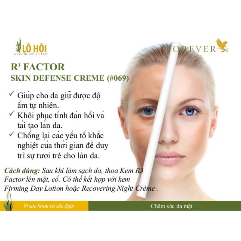 R³ FACTOR SKIN DEFENSE CREME (#069) kem dưỡng da và tái tạo tế bào da