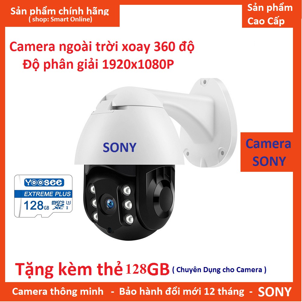 (Tặng thẻ 128GB) Camera IP kết nối Wifi Internet SONY-19HS-200W xoay 360 ngoài trời chống nước cực tốt (SONY19hs+128GB)