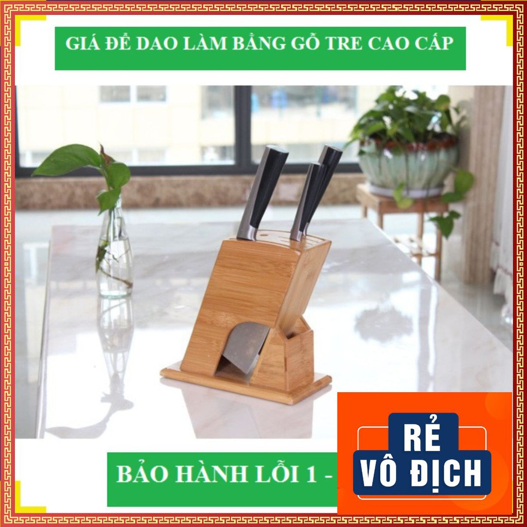 ✔️ Ống Cắm Dao - Đũa Hình Chữ Nhật Nghiêng Làm Bằng Gỗ Tre Tự Nhiên, Thiết Kế Hiện Đại Tỉ Mỉ