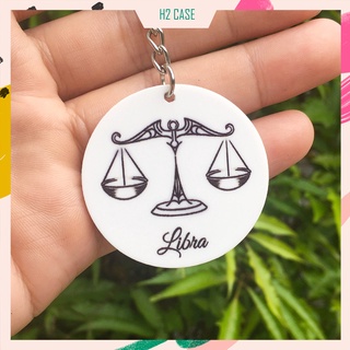 Móc khóa mica in 12 cung hoàng đạo ( in 2 mặt)