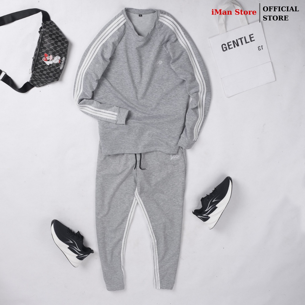 Áo Nỉ Nam Dài Tay Cổ Tròn - Quần Nỉ Nam Thu Đông Chất Vải Cao Cấp Mền Mịn iMan Store | BigBuy360 - bigbuy360.vn