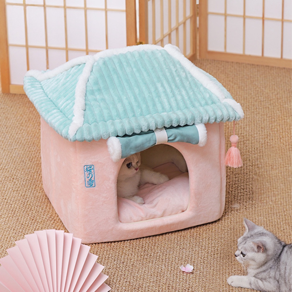 Hàng Sẵn Nhà đệm mèo Ấm áp mềm mại có thể tháo rời hình vuông Ổ cho chó dễ mèo thương cực xinh【Tennessee052】
