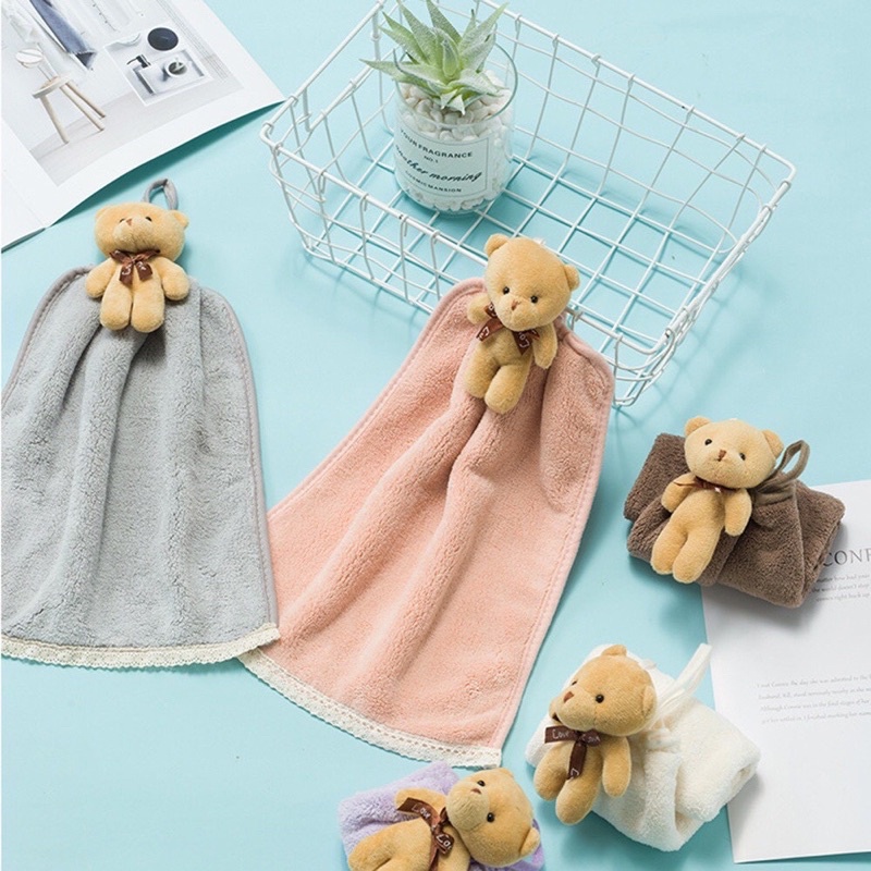 Khăn Lau Tay Treo Tường Hình Gấu Teddy Đáng Yêu