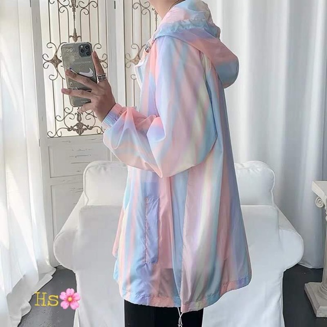 Áo gió kẻ sọc in bướm ngực HSU1 | BigBuy360 - bigbuy360.vn