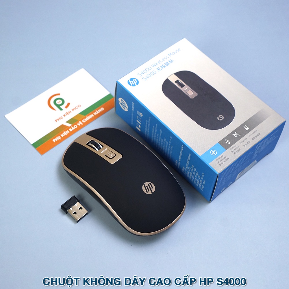 Chuột không dây Laptop HP chính hãng cao cấp - Chuột không dây Wireless văn phòng chính hãng HP S4000/S1000 Plus