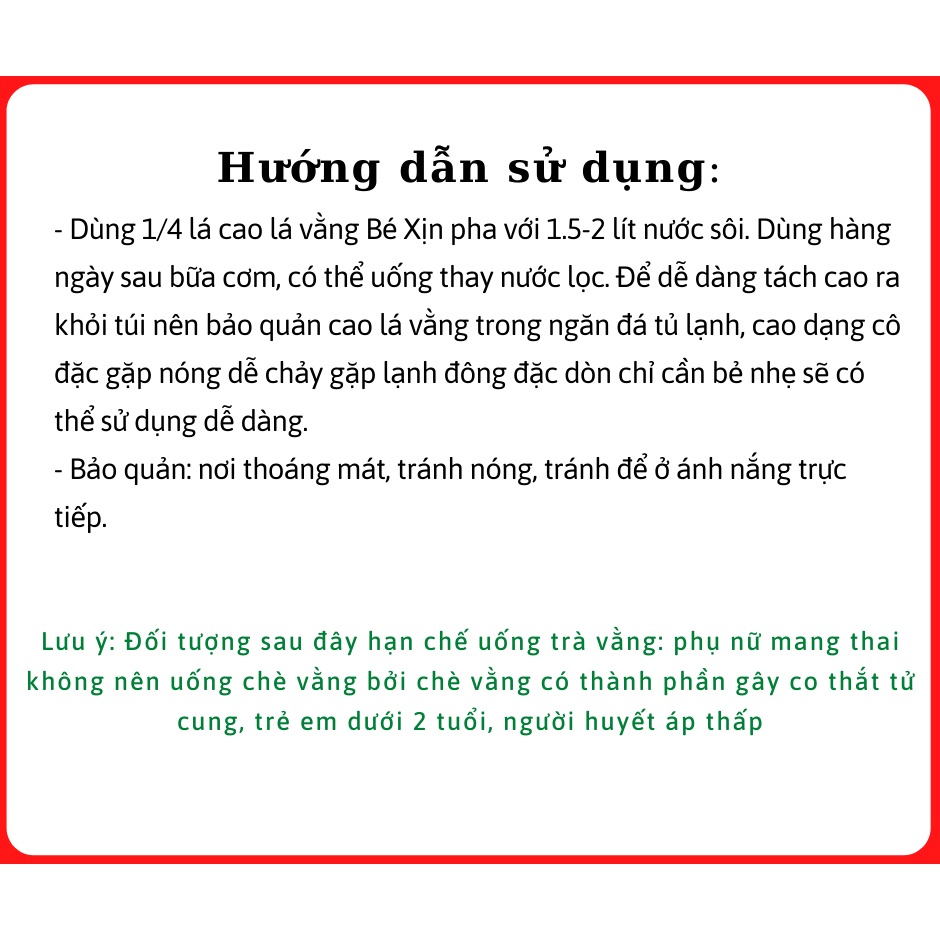 Cao lá vằng Bé Xịn lợi sữa giảm cân sau sinh hàng chuẩn