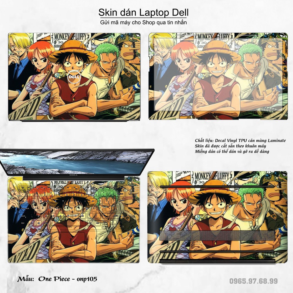 Skin dán Laptop Dell in hình One Piece _nhiều mẫu 10 (inbox mã máy cho Shop)