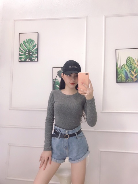 Áo thun body tay dài cổ tròn ( hình thật 100% ) | BigBuy360 - bigbuy360.vn