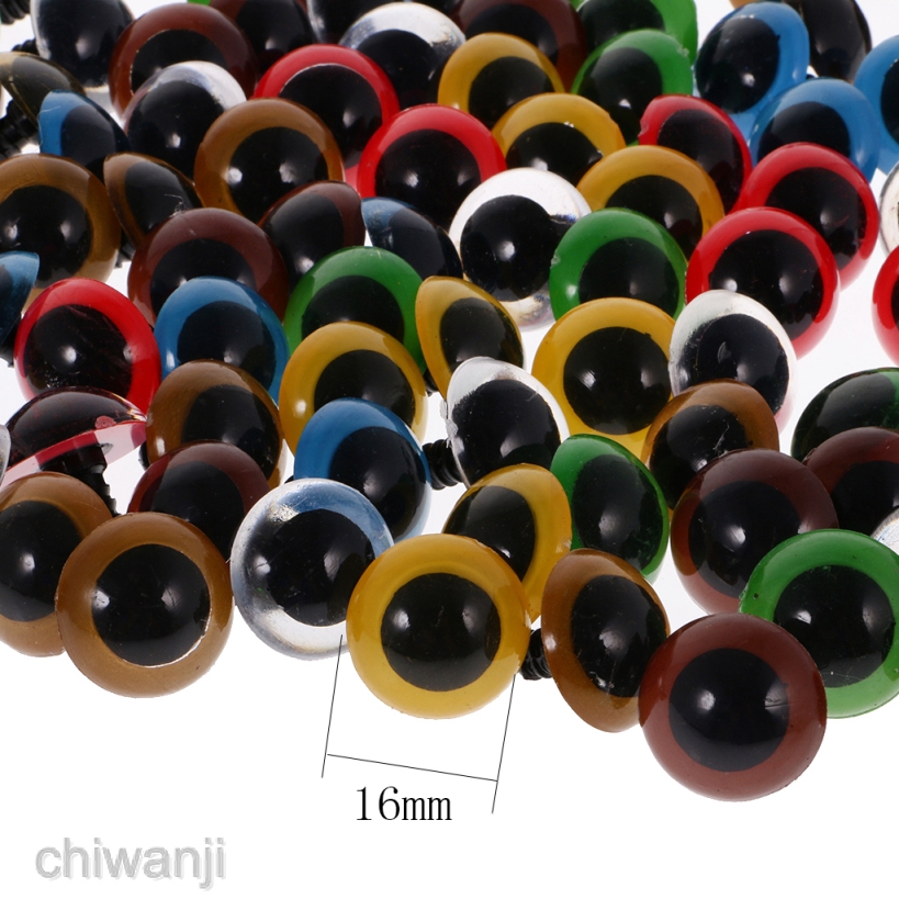 Set 100 Con Mắt Nhựa Nhiều Màu Sắc Cho Gấu Bông / Thú Nhồi Bông