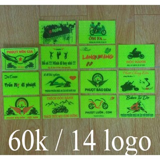 logo phản quang , logo phượt combo 14 logo