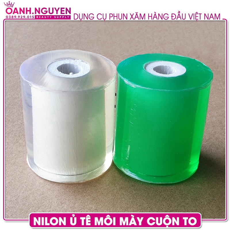 Nilon ủ tê cuộn to 6 cm, màu xanh, vàng