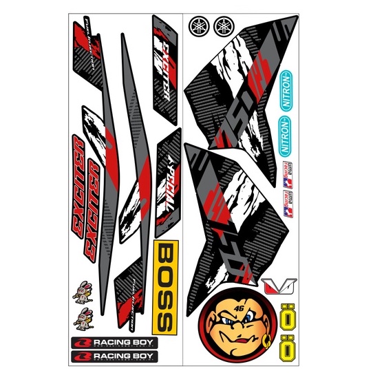 Tem rời ex 150 đỏ đen cổ điển