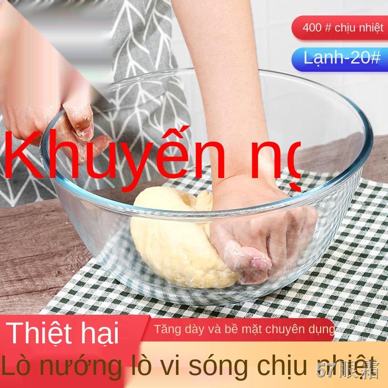 XBát thủy tinh trong suốt bát đựng salad gia dụng lớn lò vi sóng nướng bánh và chậu đánh trứng nhiệt độ cao chịu nhiệt đ