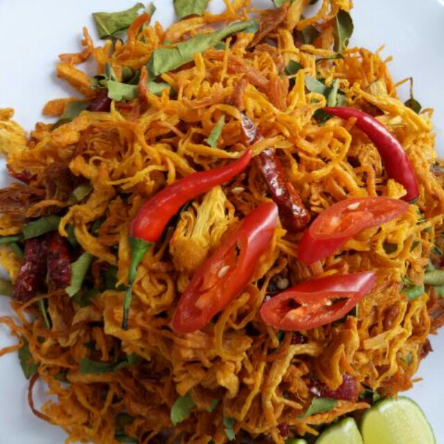 combo 4kg khô gà xé cay lá chanh lá chanh loại 1