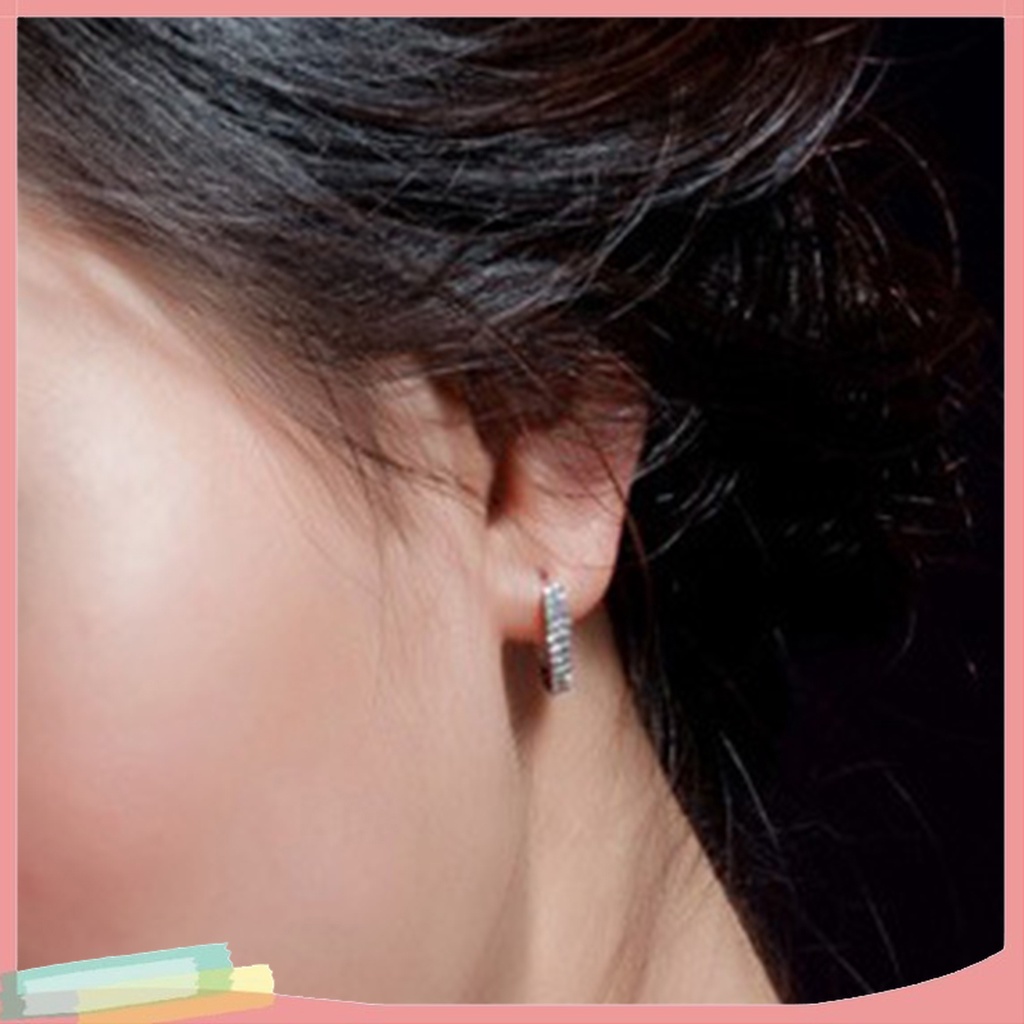 Đôi Khuyên Tai HìNh TròN ĐíNh Kim Cương Giả ThờI Trang Cho Nữ