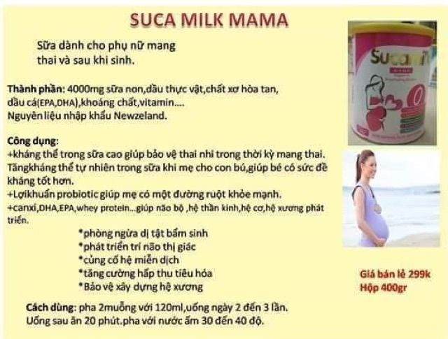 SUCAMILK MAMA_DINH DƯỠNG CHO BÀ BẦU VÀ PHỤ NỮ SAU SINH HỘP 900G