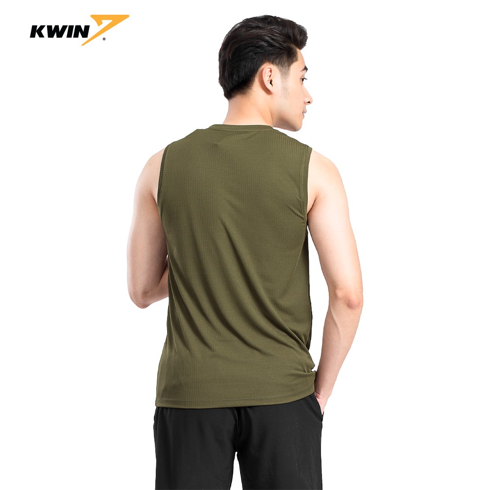 Áo ba lỗ nam, tanktop tập gym Kwin KTT007S9 thiết kế tối giản, dệt jacquard tạo họa tiết sọc dọc nam tính