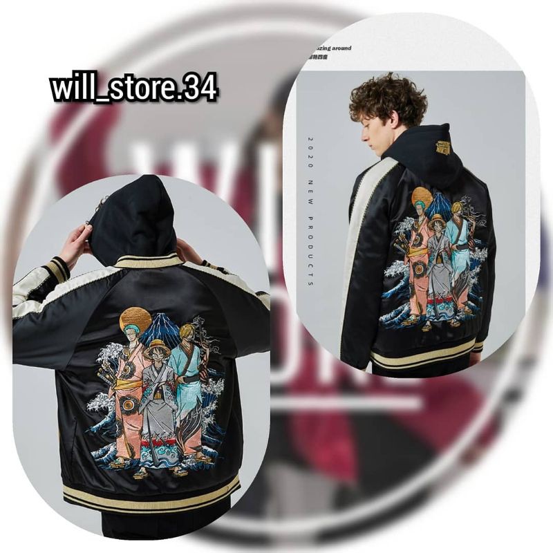ÁO KHOÁC BOMBER THÊU ONE PIECE SUKAJAN JACKET