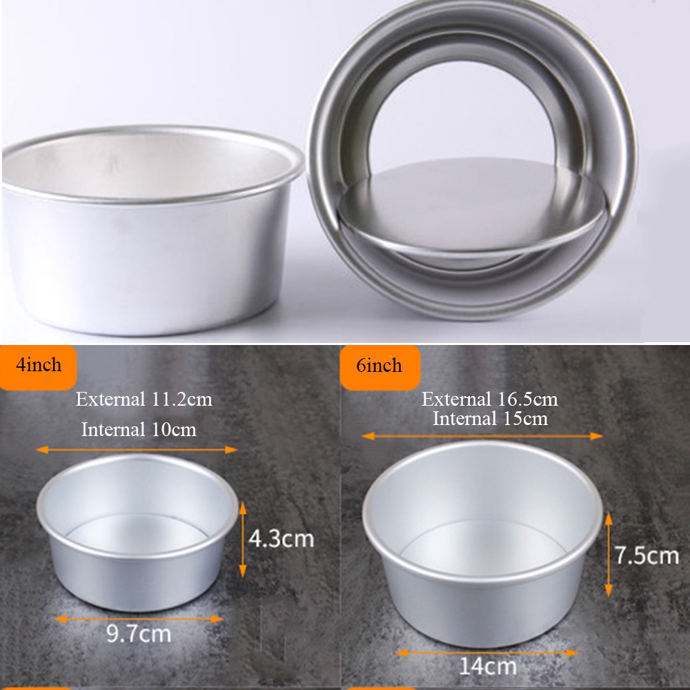 CONOPERY Khuôn Làm Bánh Hình Tròn Bằng Hợp Kim Nhôm Kích Thước 4/6inch Tiện Dụng