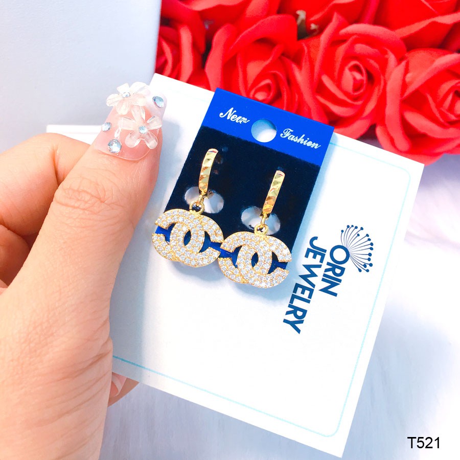 Bông tai thời trang nữ chữ x đính đá thiết kế cao cấp Orin T521
