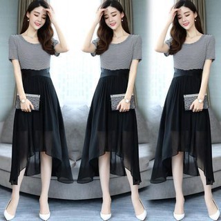 Đầm xòe phối lưới thời trang nữ
