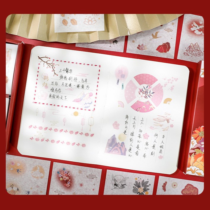 Miếng sticker cổ trang bán lẻ 10 tấm trang trí dán sổ tay decor nhật ký ST1COTRANG6T