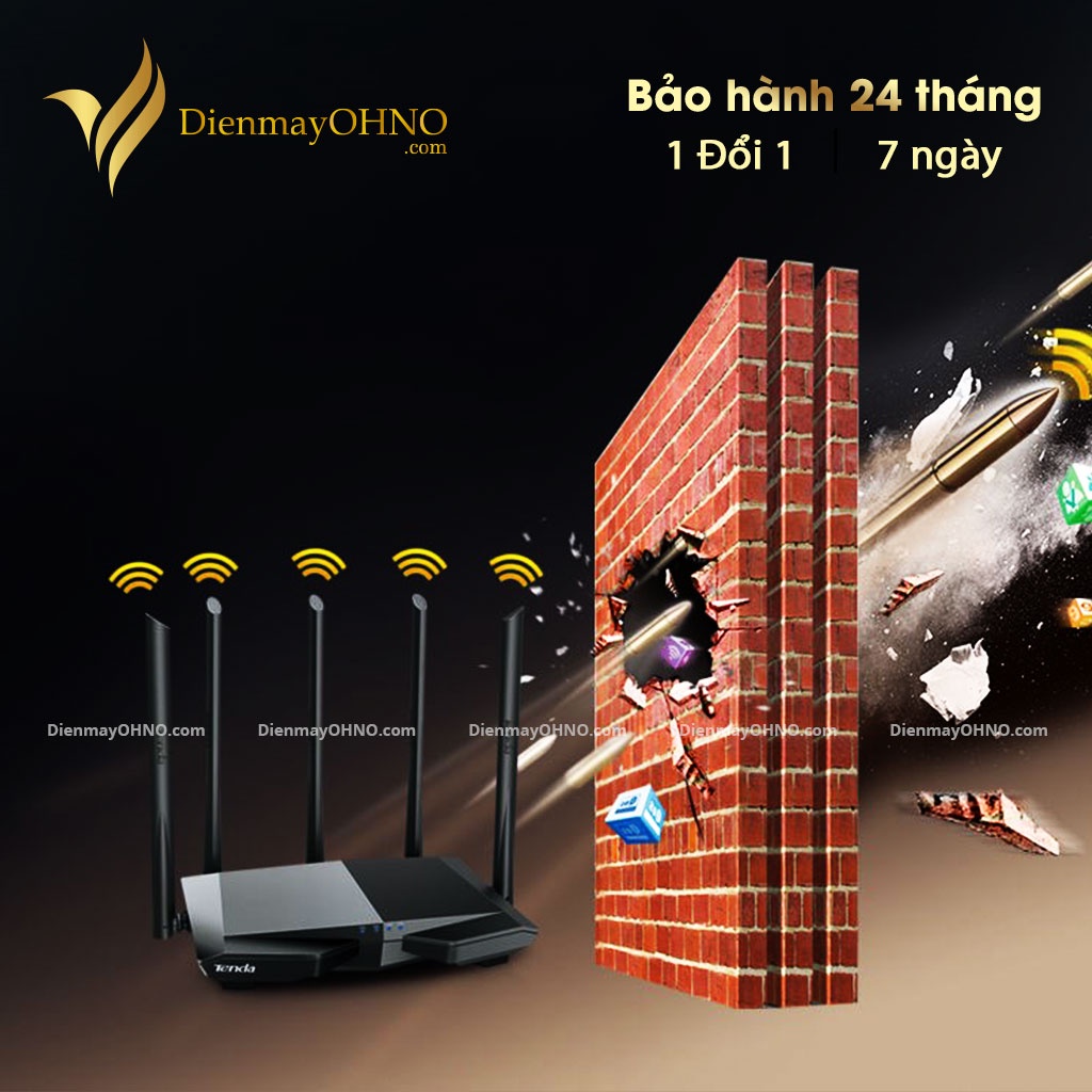 Bộ Phát Wifi 2 Băng Tần TENDA AC6 Chính Hãng Bộ Thiết Bị Cục Phát Router Sóng Wifi 2 Băng Tầng Có Râu - Điện Máy OHNO