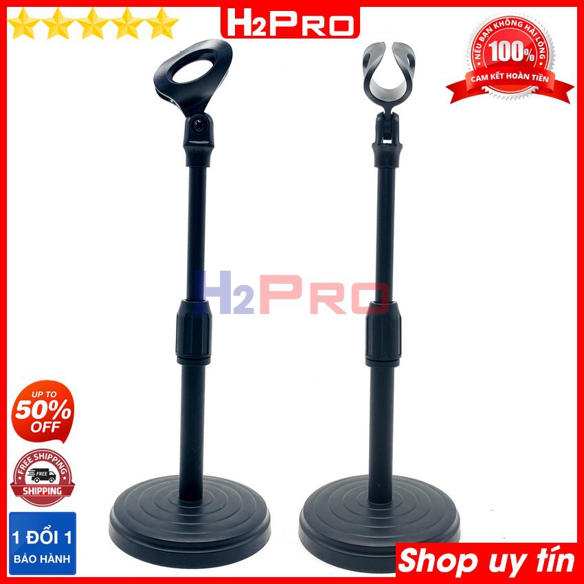 Chân micro đứng để bàn Microphone Stands H2Pro cao 35cm, chân gắn micro đứng để bàn cao cấp để đúc chắc chắn- hợp kim