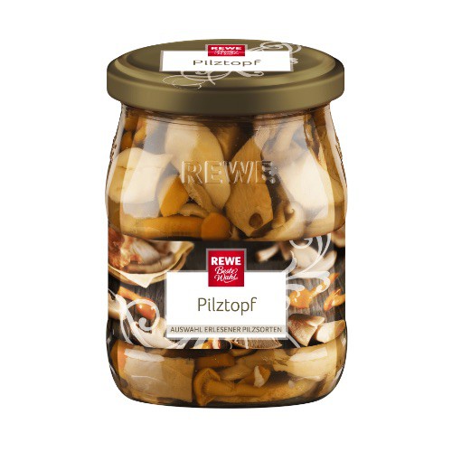 Một Số Giống Nấm Đóng Hộp hiệu Rewe hộp 530gr