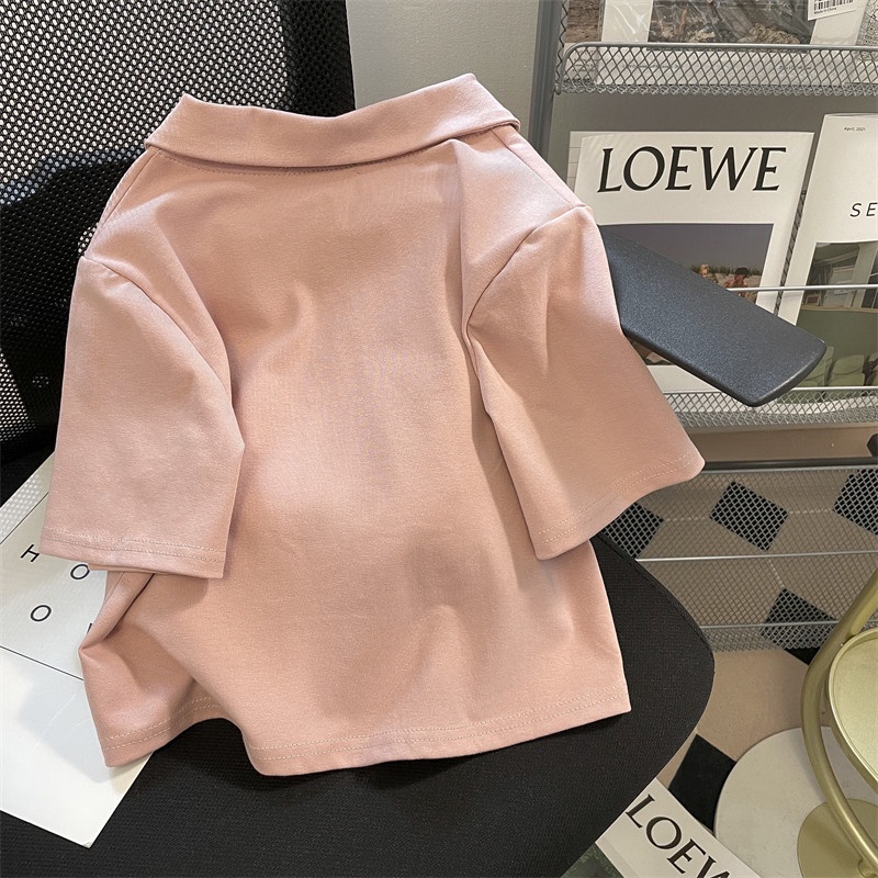 Áo thun SUXI tay ngắn màu sắc đẹp thêu hình gấu dễ phối đồ thời trang mùa hè dành cho nữ