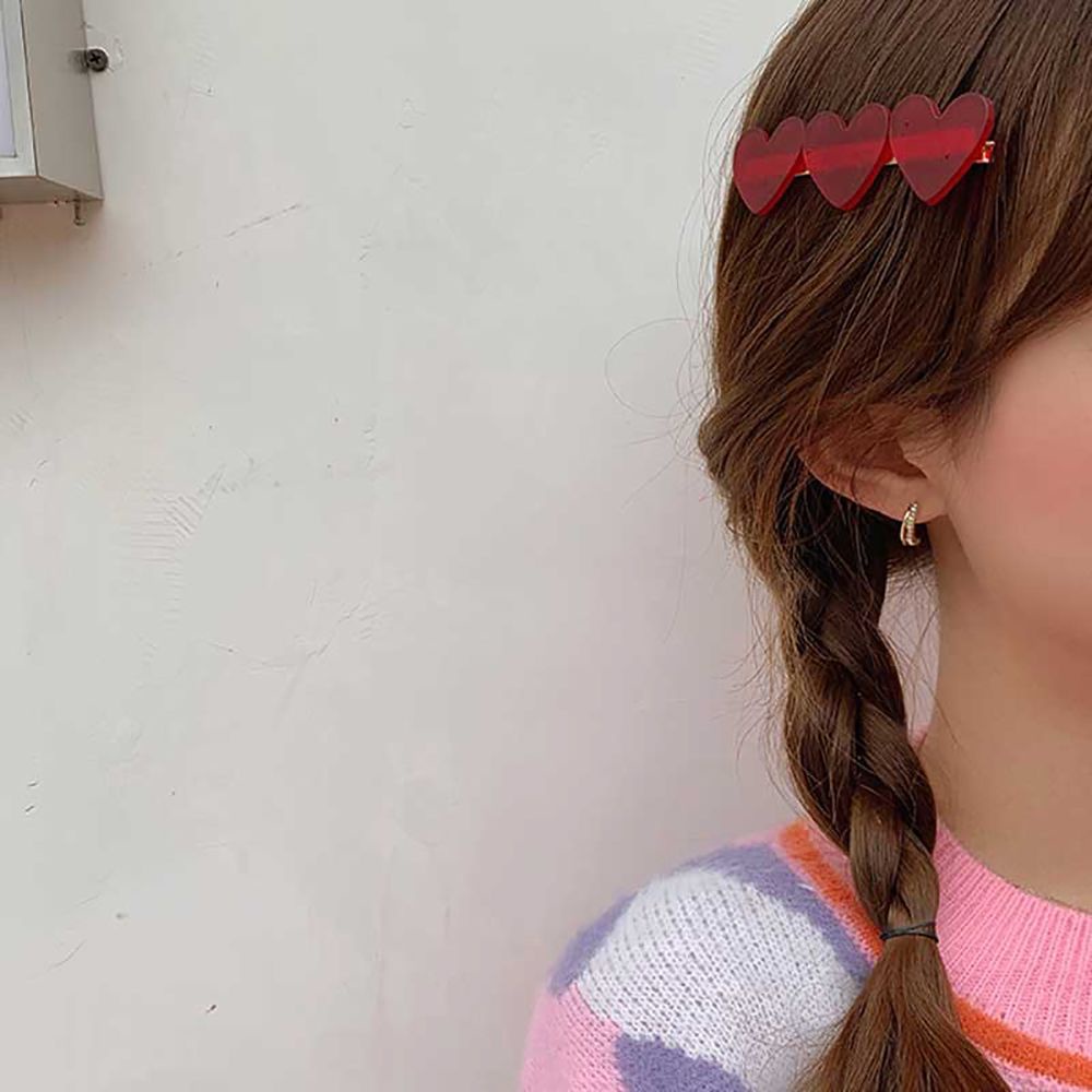 Kẹp Tóc Hình Trái Tim Màu Kẹo Ngọt Thời Trang Hàn Quốc Cho Nữ