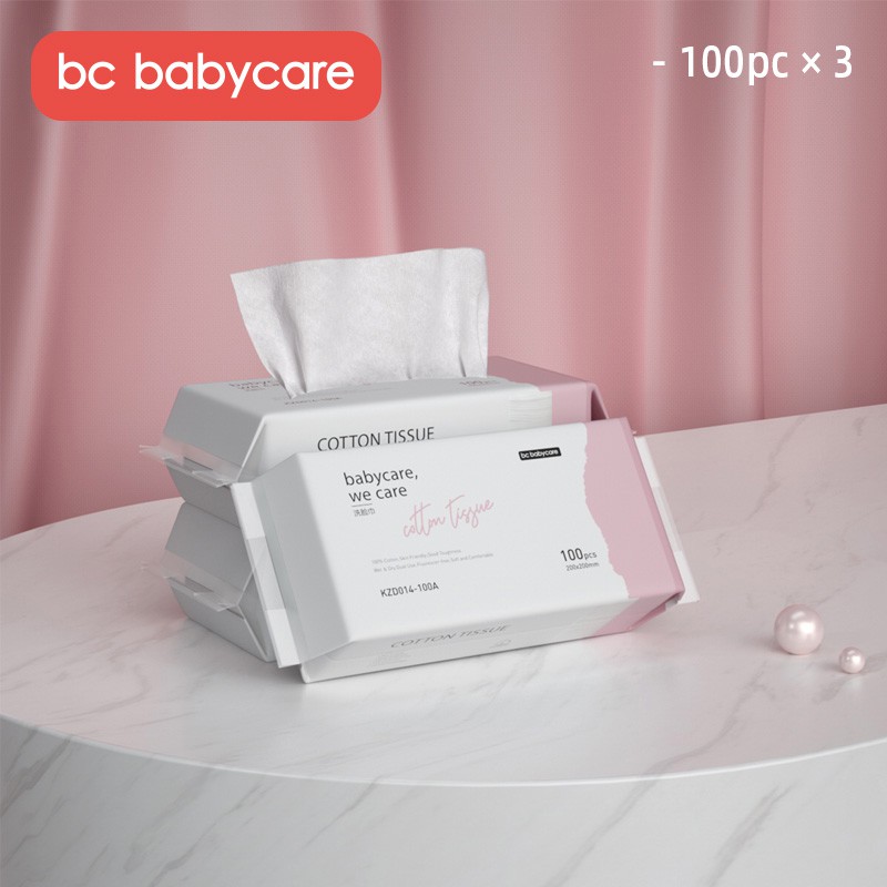 Khăn mặt cotton BC BABYCARE lau khô ướt dùng một lần