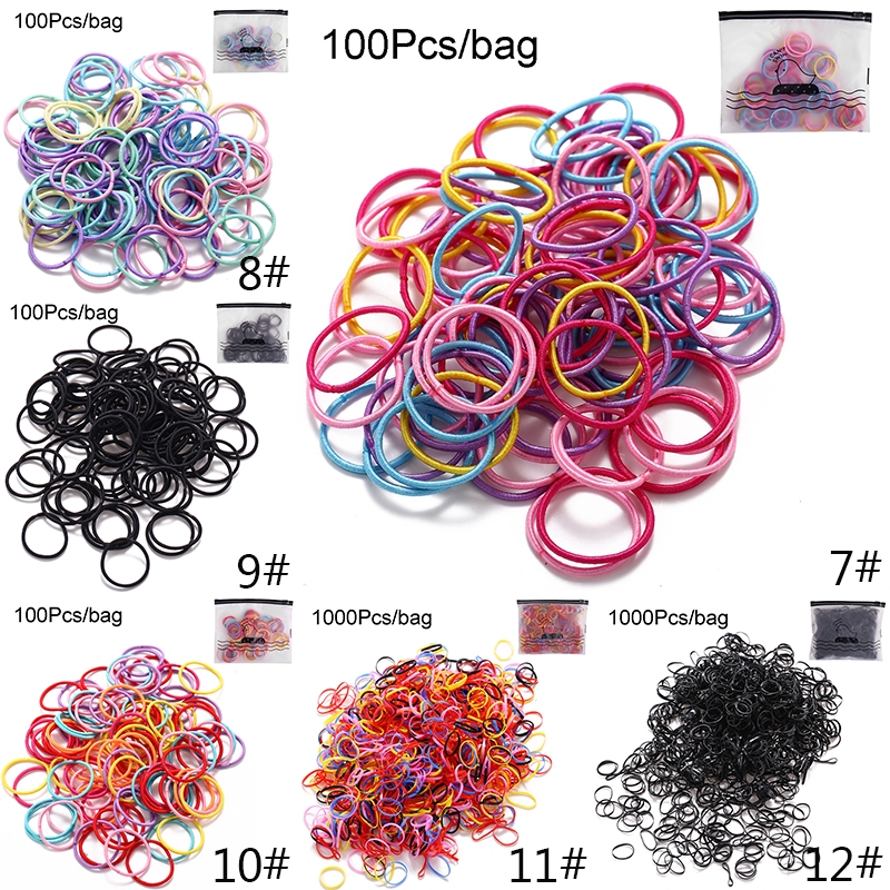 Set 1000/100/30 dây thun buộc tóc nhiều kiểu thời trang dễ thương