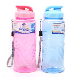 bình nước học sinh cho bé đi học cute, bình nhựa đựng nước thể thao 750ml tupperware mini