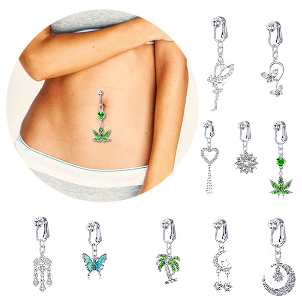 Khuyên Rốn Hình Bươm Bướm Đính Đá Sang Trọng Cá Tính