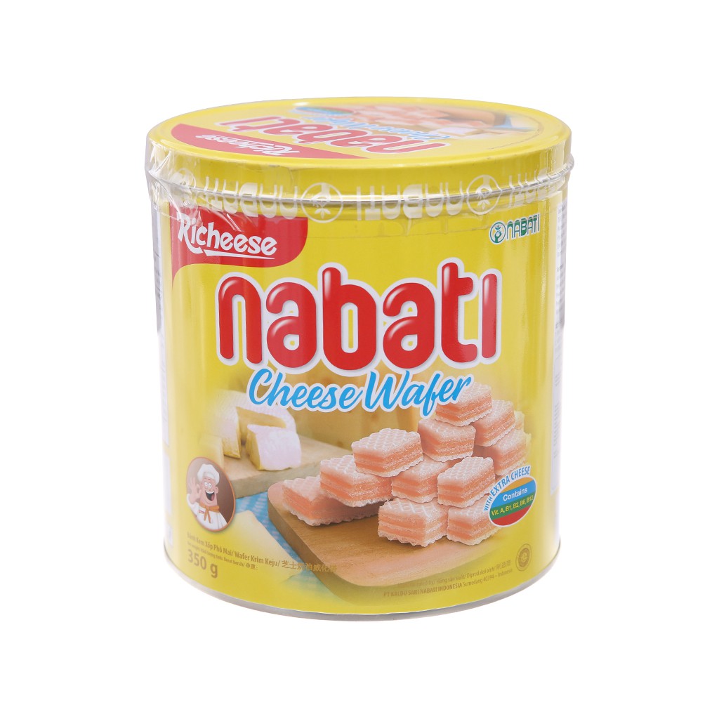 [Mã 44FMCGSALE1 giảm 0.1 đơn 250K] Bánh Nabati Cheese Wafer hộp thiếc 350g