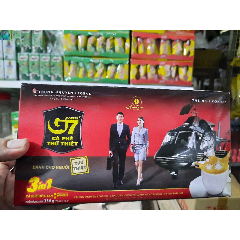 Cà phê hòa tan 3 trong 1 G7 hộp 21 gói