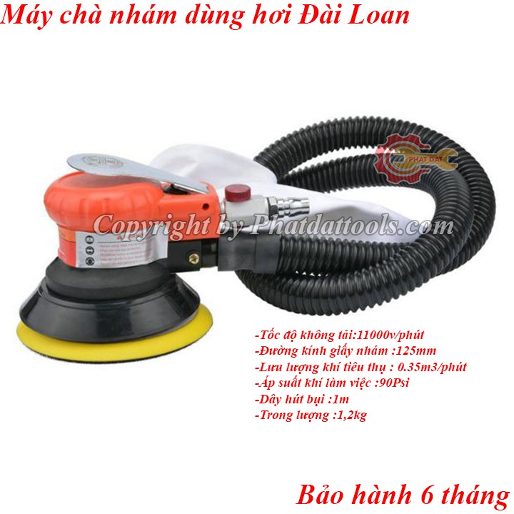 Máy chà nhám dùng hơi YUNICA 8402-Máy xoa khí nén Đài Loan-Đường kính giấy 125mm-Bảo hành 6 tháng