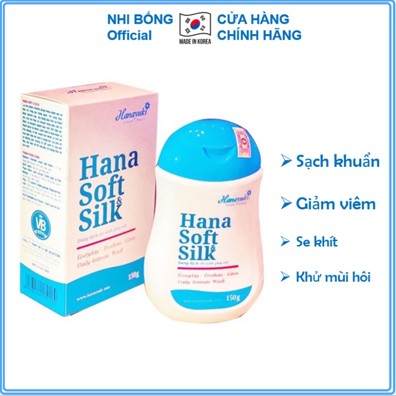 Dung Dịch Vệ Sinh Phụ Nữ Làm Hồng Vùng Kín Sạch Khử Mùi Giảm Viêm Ngứa HANA SOFT 150g