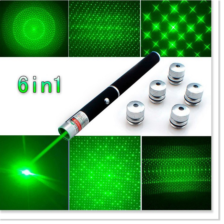 Bút laser tia xanh 6 trong 1 Green Laser Pointer