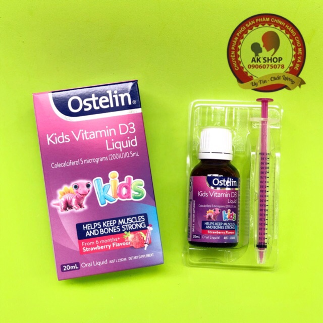 Vitamin D3 ostelin liquid xilanh hàng chính hãng (mẫu mới)