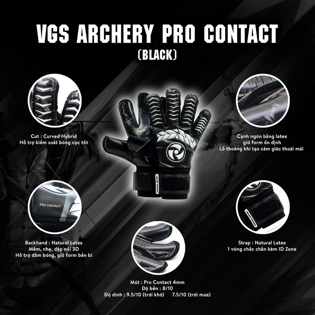 Găng tay thủ môn chính hãng VGS Archery Pro Contact