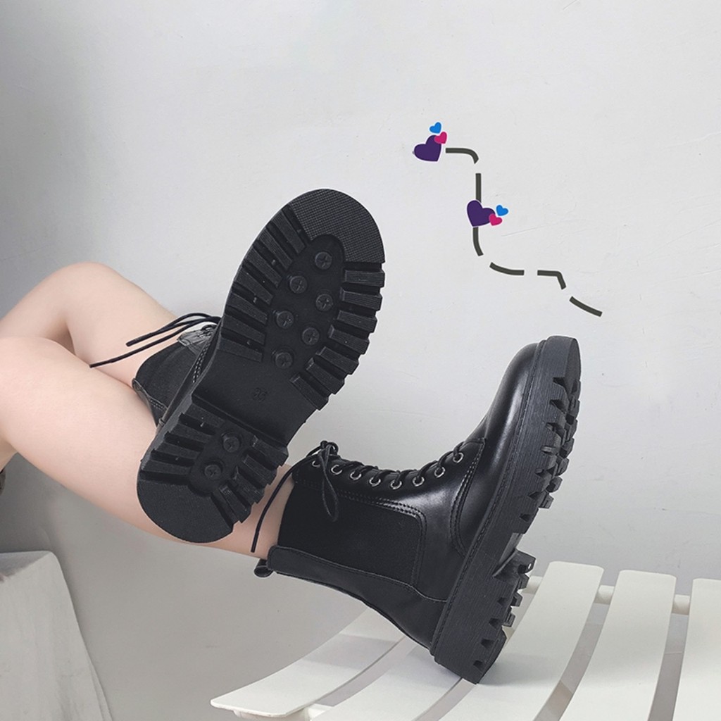 (ORDER- Sẵn 40) Giày ulzzang cao cổ da phối len( Ảnh thật ở cuối) | BigBuy360 - bigbuy360.vn