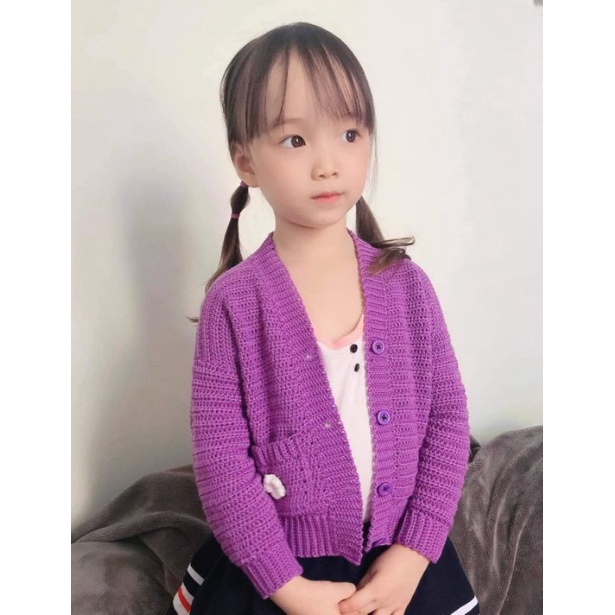 Áo khoác len handmade cardigan cho bé cực dễ thương cực đẹp